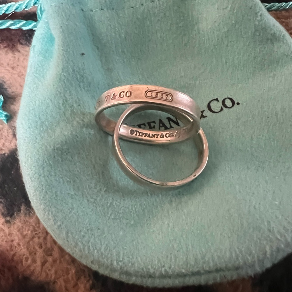 Tiffany & Co. Silver Band Interlocking Ring